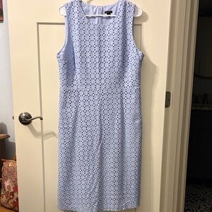 Ann Taylor Light Blue Eyelet Midi Dress